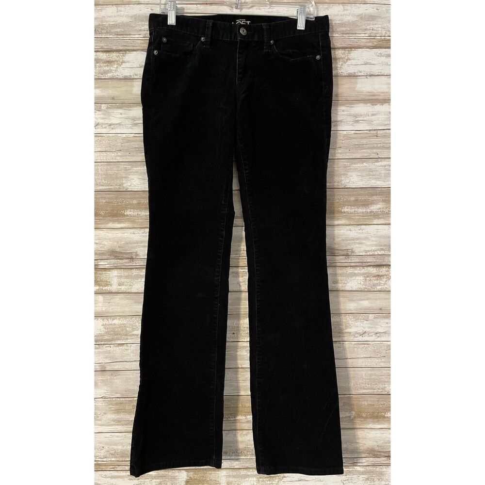 Ann Taylor Loft Modern Boot Size 6 Black Corduroy Pants Cotton Trousers